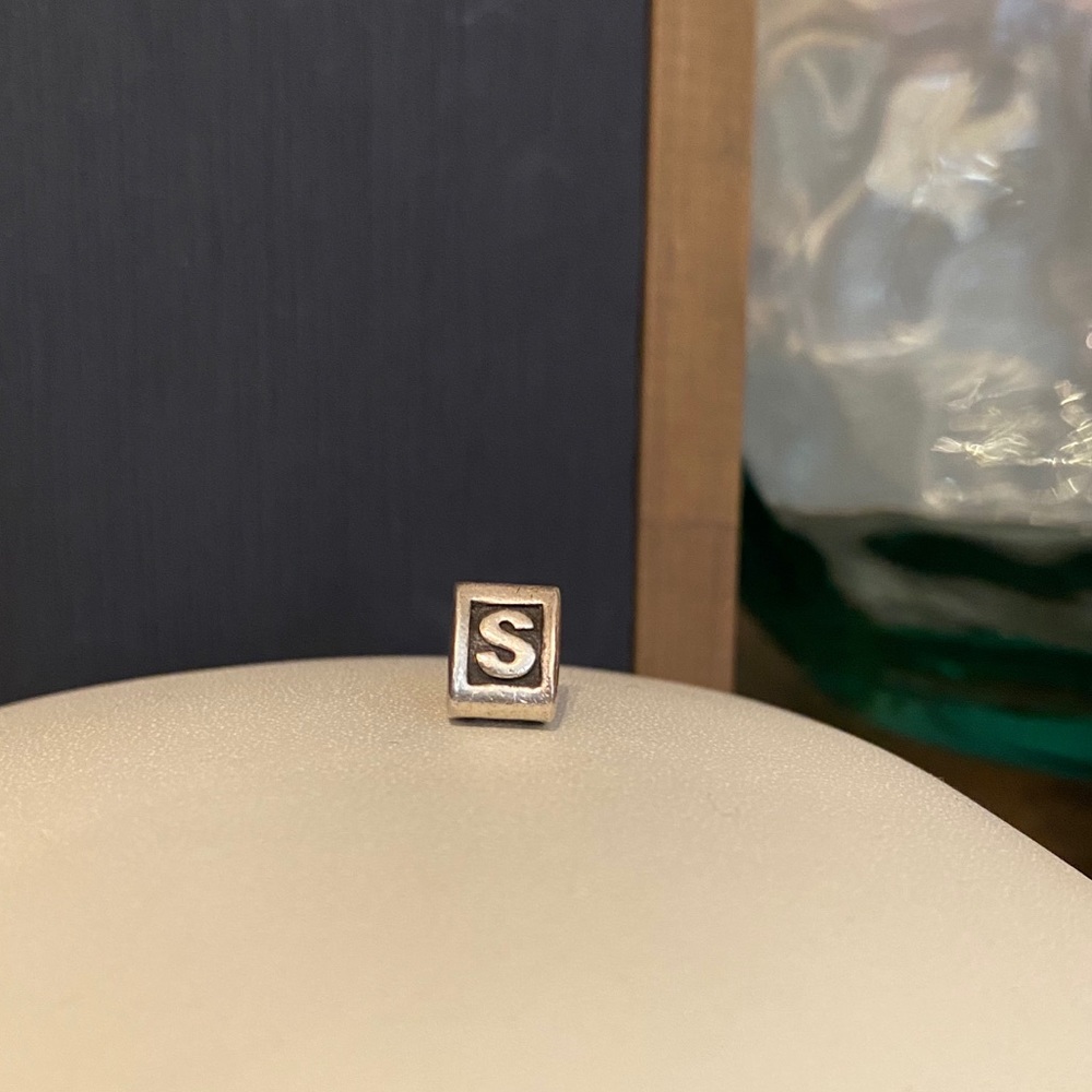 Pandora S Block Style Letter Charm